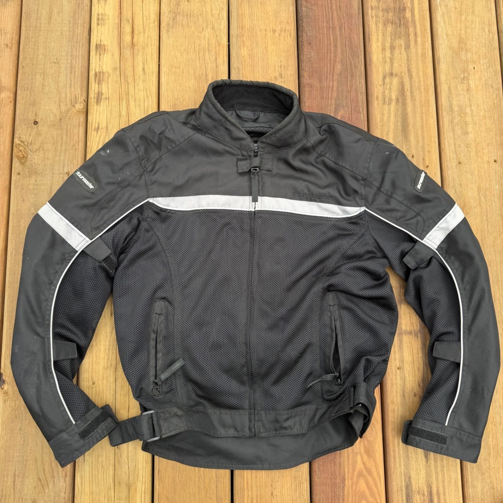 Tourmaster Draft Air 2.0 Mens Textile Mesh Motorcycle Jacket Black Silver MD 34